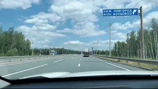 Driving from Vladimir to Nizhny Novgorod, Russia. M-7 Highway