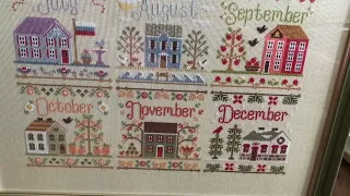 Новая вышитая и оформленная работа Календарь домики Country cottage needlework