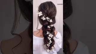 Hair vine hair styleExtra long hair vinewedding floral hair #hairvine#withhairvine#viral