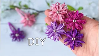 Цветы из глиттерного фоамирана за 5 минут Заколка Клик Клак DIY Glitter Foam Flower /Flores de foamy