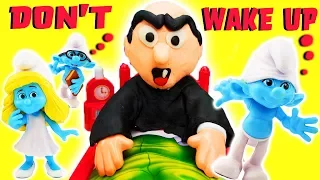 Gargamel Dont Wake Daddy Game w Smurfs Brainy, Papa Smurf, Clumsy, Smurfette! Learn Colors & Numbers