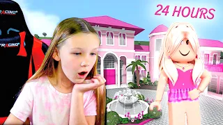 Living In Barbie Dream House for 24 Hours!!