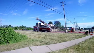 Firefighters work to extinguish blaze at Col's Family Restaurant in Madison Heights