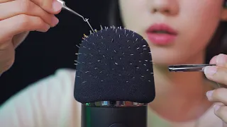 [ASMR] Removing the thorns stuck on the mic 🌵| Layered with inaudible whispering *Intense sounds*