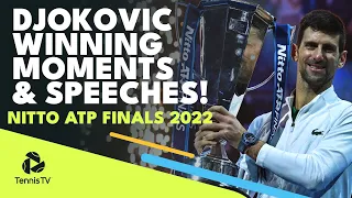 Novak Djokovic Championship-Winning Moments & Speech | Nitto ATP Finals 2022