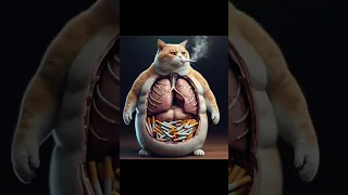 sad story of cat smoking and cancer #catlover #cats #cutecats #pets #ai #animal #shorts