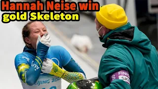 Hannah Neise win gold Skeleton women at Beijing 2022 Winter Olympics.