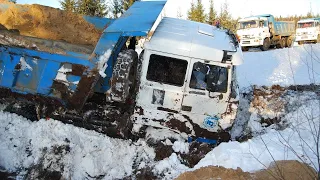 Top Crazy Trucks Driving Skills ! Truck Crossing Snow & Extreme Path Muddy Road