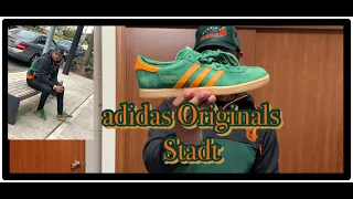 Adidas Originals Stadt green/orange + on feet