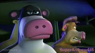 That Car Chase scene from Barnyard but random sfx memes are added.