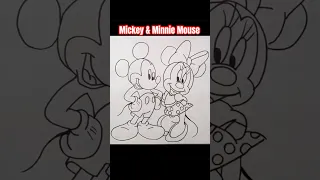 How To Draw Mickey & Minnie Mouse | Mickey Mouse #shorts #drawing #draw #mickeymouse