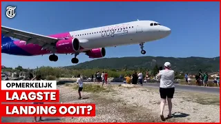 Zien: vliegtuig scheert over spotters