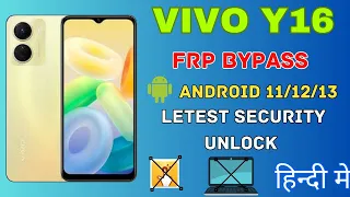 Vivo Y16 Frp Bypass || New method frp bypass 2033 | vivo v2214 Frp ||  Android 13 without pc unlock