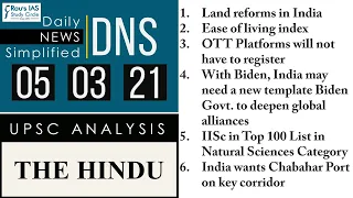 THE HINDU Analysis, 05 March 2021 (Daily News Analysis for UPSC) – DNS