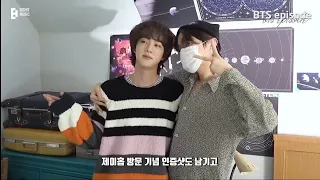 [ENG SUB] Jhope came to visit Jin "asternaut shoot", with some snacks#bts #jin #jhope