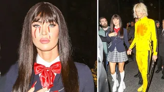 Machine Gun Kelly And Megan Fox Chaos Paparazzi Chaos In Their "Kill Bill" Costumes