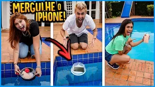 QUEM MERGULHAR O IPHONE NA PISCINA SEM MOLHAR GANHA 5000R$!! [ REZENDE EVIL ]