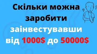 Скільки можна заробити заінвестувавши від 1000$-50000$ в акції?