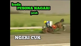 Kuda terjatuh di depan garis finish | ngeri liatnya cuy