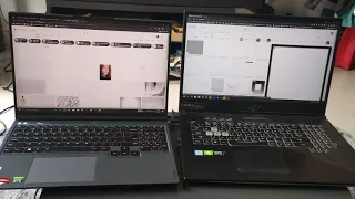 Legion 5 Pro RTX 3070 16 inch size comparison with Asus G713 17.3 inch laptop