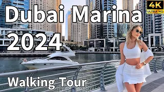 Dubai Marina 🇦🇪 Vibrant Tourist Destination in 2024 [ 4K ] Walking Tour