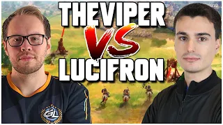 Viper (#1 AOE player of all time) vs LucifroN (rank 1 ladder player AOE4) | AoE4| Grubby