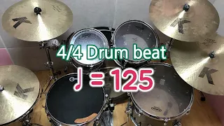 BPM 125 _ 4/4 Drum beat 드럼비트 메트로놈 템포 125