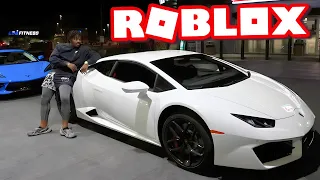 Playing ROBLOX In A Lamborghini