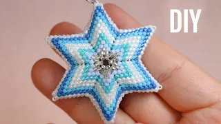 Beading Star for pendant or Earrings and keychain /Beading tutorial/DIY