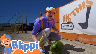 Blippi Visits Dig This Las Vegas and Learns Verbs | Best of Blippi | Moonbug Kids