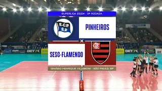 PINHEIROS X SESC FLAMENGO - SUPERLIGA FEMININA 23/24 ❤❤❤AMO VÔLEI!🏐🏐🏐