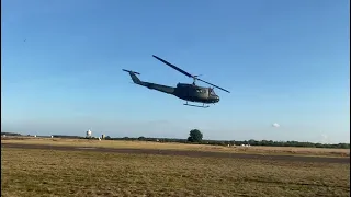 OO-DON UH-1D 'Huey' departure from Sanicole Airshow 2022