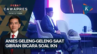 Anies Geleng-geleng Kepala Saat Gibran Bicara soal IKN di Debat Cawapres