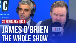 Mayor of London Sadiq Khan responds to Lee Anderson claims | James O'Brien - The Whole Show