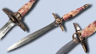 Forging Damascus Stiletto Dagger