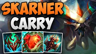 SKARNER JUNGLE SOLO CARRY IN CHALLENGER! | CHALLENGER SKARNER JUNGLE GAMEPLAY | Patch 14.8 S14