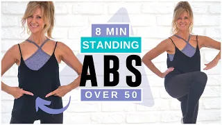 8 Minute Standing Abs Indoor Workout Over 50 | Burn Belly Fat!