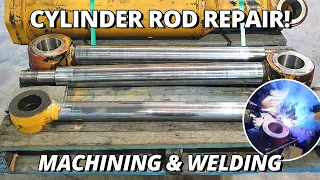 Repair THREE Dozer Cylinder Rods | Machining & Welding