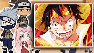 Naruto friends react to Naruto as Luffy // Gacha Club // One Piece