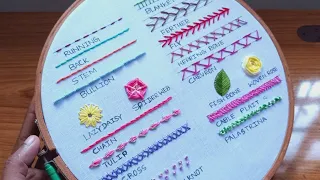 Basic Hand Embroidery Stitches Sampler for Absolute Beginners