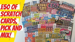 £50 mix of scratch cards for you to enjoy. Lots of different cards to see revealed.