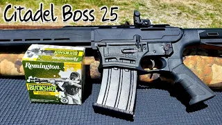 Citadel Boss-25 Review & Shoot Buckshot Birdshot & Slugs - AR12 12 Gauge