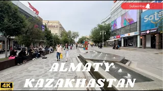 Almaty Arbat G.Street walking tour |4k| 🇰🇿 Kazakhstan