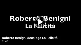 La Felicità - I Dieci Comandamenti - Roberto Benigni -