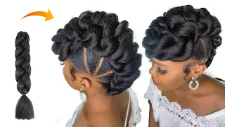 😱BOMB💣😳 Easy Bridal Hairstyle Using Braid Extension/ Easy steps