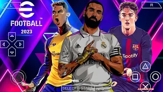 eFOOTBALL PES 2023 PPSSPP UPDATED LATEST TRANSFERS CAMERA PS5 ANDROID BEST GRAPHICS NEW KITS