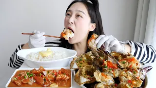 밥도둑놈과 함께하는 버터밥 간장게장 연어장 먹방😫❤🦀알이 까득찬 게장에 쌀밥 크게 두그릇 뿌셔🔥REALSOUND MUKBANG :D