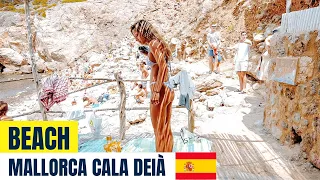 Mallorca popular hidden Beach | Beach Walk 4K | Cala Deià