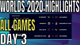 Worlds 2020 Play Ins Day 3 Highlights ALL GAMES | Lol World Championship 2020