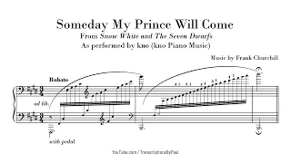 Someday My Prince Will Come - kno Piano Music - Sheet music transcription